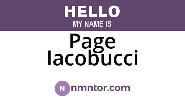 Page Iacobucci