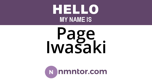Page Iwasaki