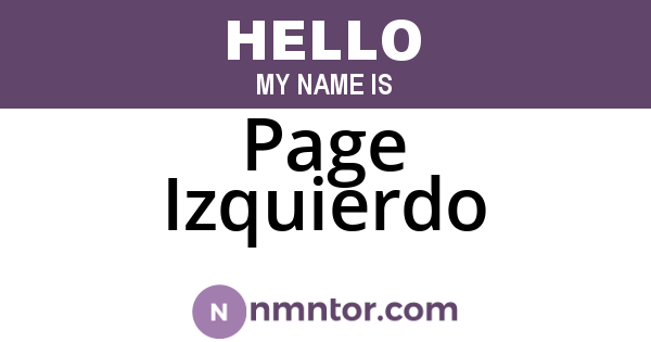 Page Izquierdo