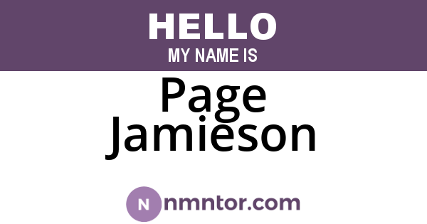 Page Jamieson