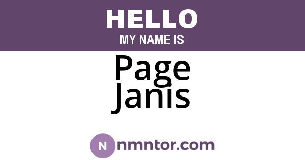 Page Janis