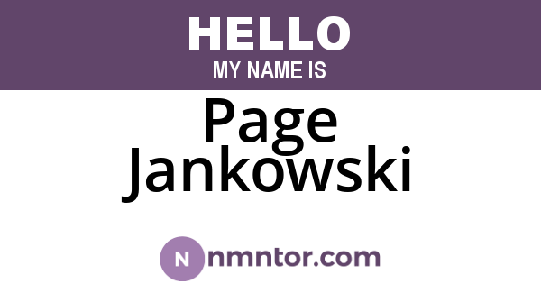 Page Jankowski
