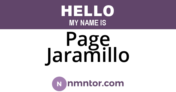 Page Jaramillo