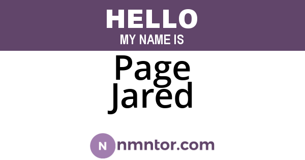 Page Jared