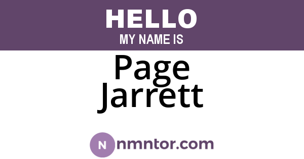 Page Jarrett
