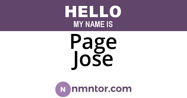 Page Jose