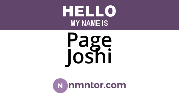 Page Joshi