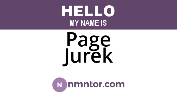 Page Jurek