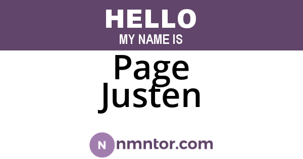 Page Justen