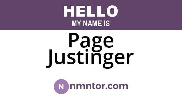Page Justinger