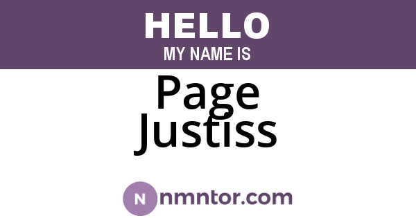 Page Justiss