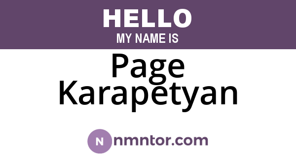 Page Karapetyan