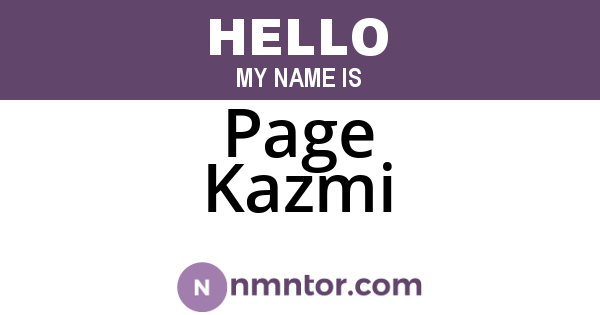 Page Kazmi
