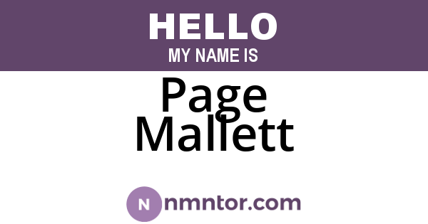 Page Mallett
