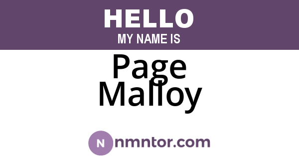 Page Malloy