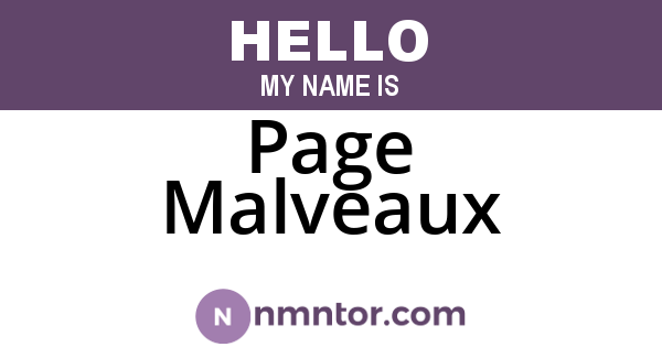 Page Malveaux
