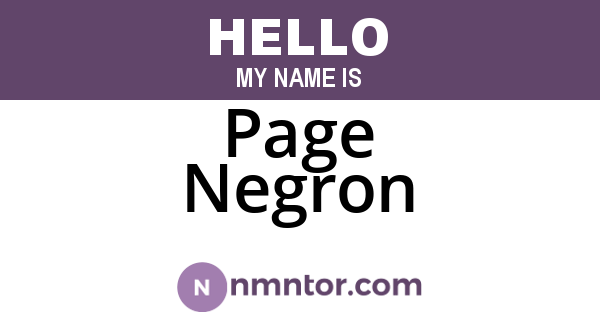 Page Negron