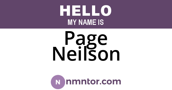Page Neilson