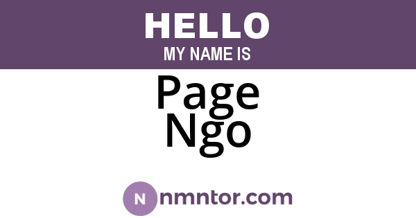 Page Ngo