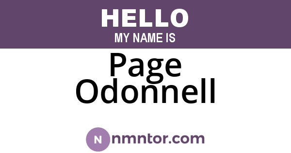 Page Odonnell