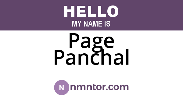 Page Panchal