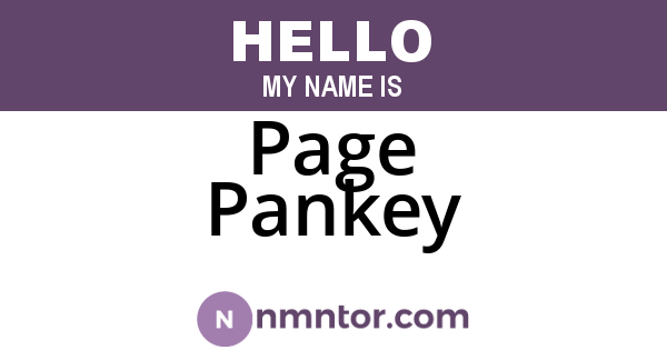 Page Pankey