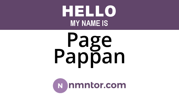 Page Pappan