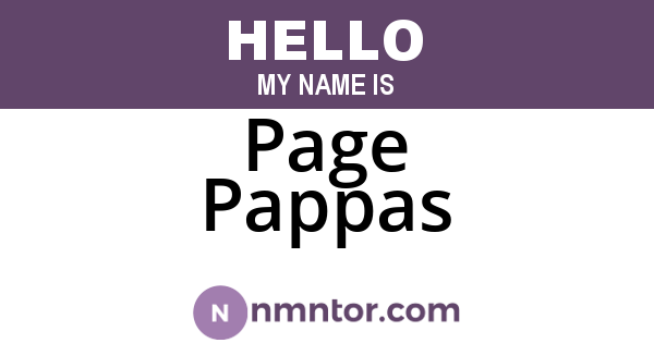 Page Pappas