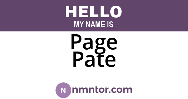 Page Pate