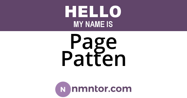 Page Patten