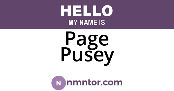Page Pusey