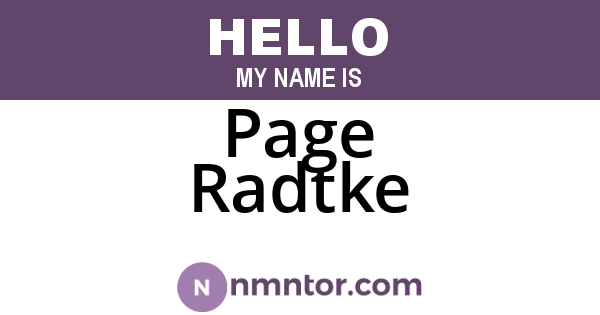 Page Radtke