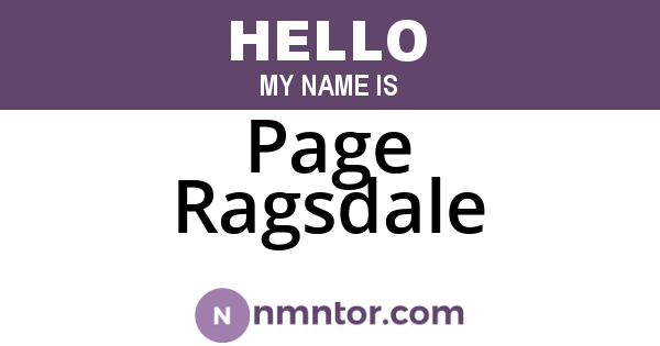Page Ragsdale