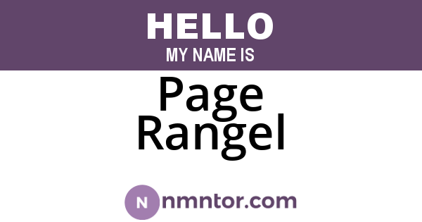 Page Rangel