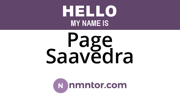 Page Saavedra