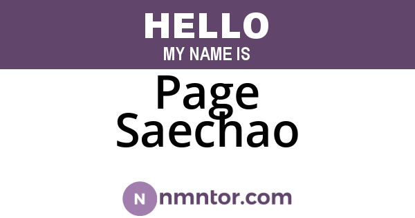 Page Saechao