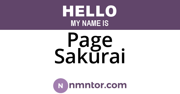 Page Sakurai