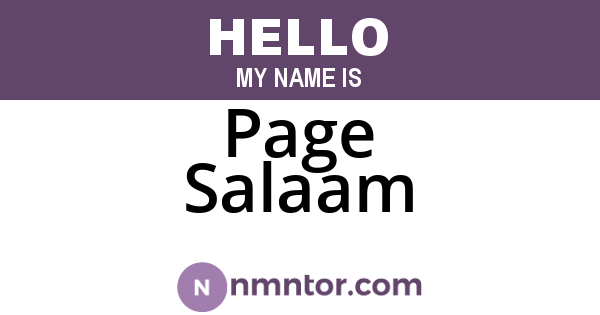 Page Salaam