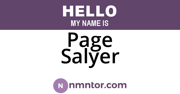 Page Salyer
