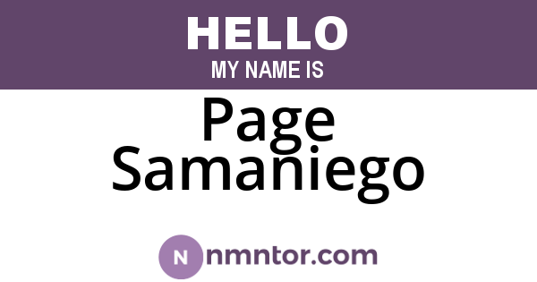 Page Samaniego