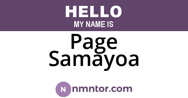 Page Samayoa