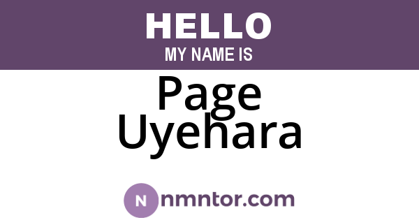 Page Uyehara