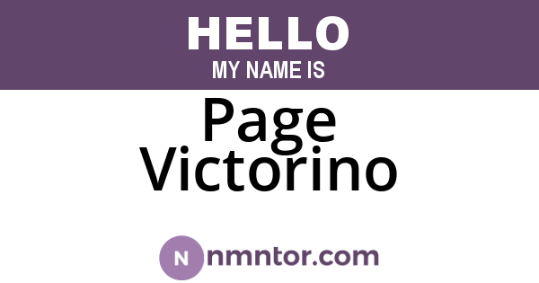 Page Victorino