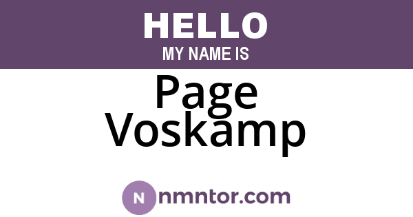 Page Voskamp