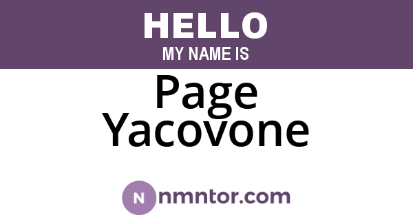 Page Yacovone