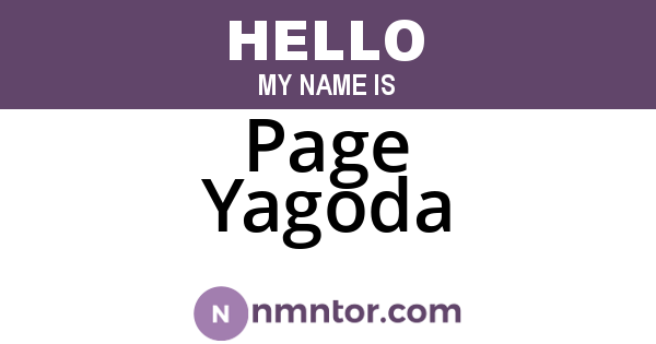 Page Yagoda