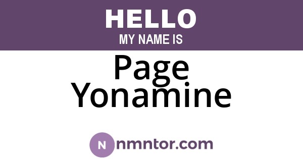 Page Yonamine