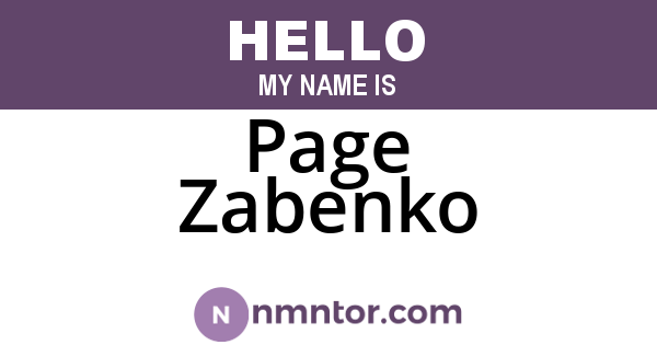 Page Zabenko