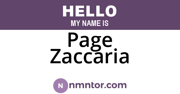 Page Zaccaria