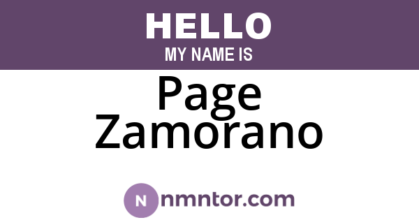Page Zamorano